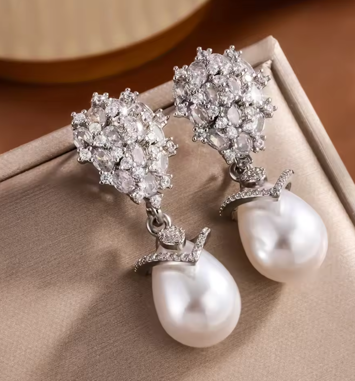 Luxury Teardrop Pearl Drop Earrings for Women