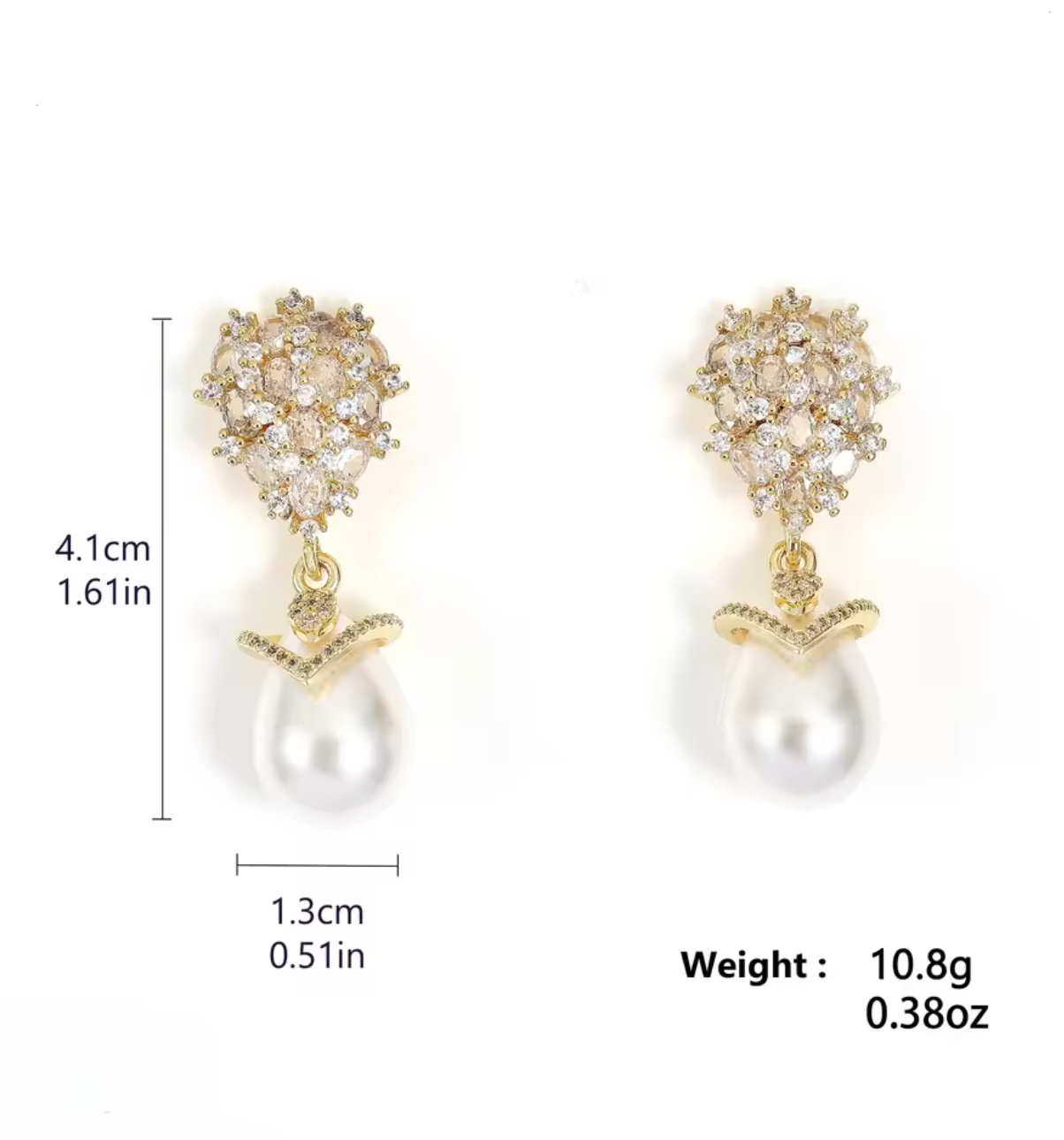 Luxury Teardrop Pearl Drop Earrings for Women