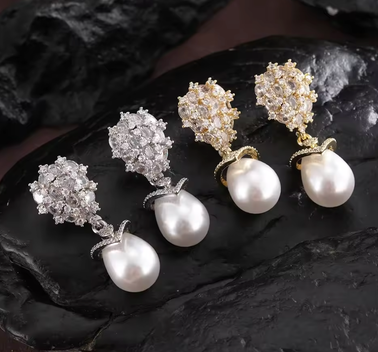 Luxury Teardrop Pearl Drop Earrings for Women