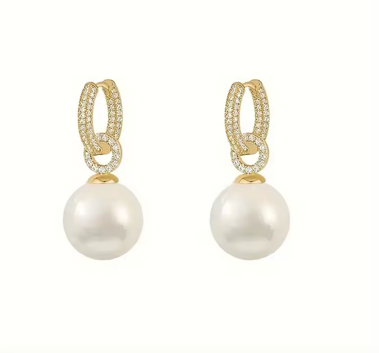Elegant Gold Color Pearl Dangle Earrings for Women