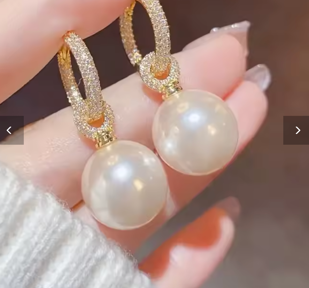 Elegant Gold Color Pearl Dangle Earrings for Women