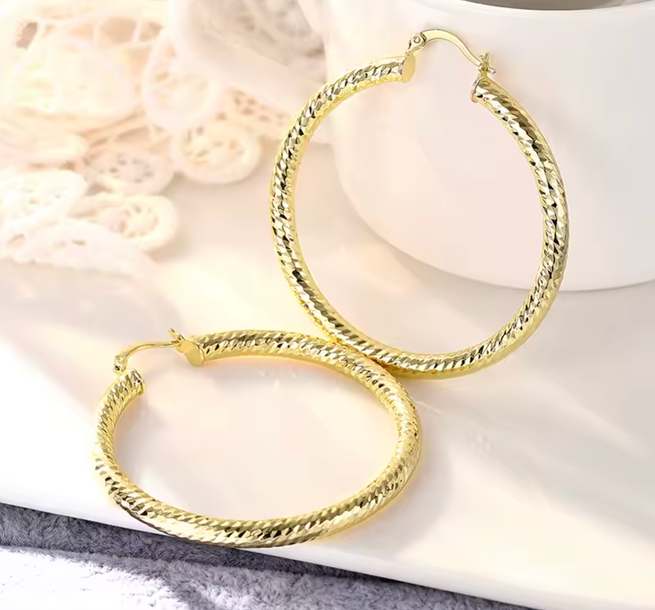 Glossy Big Circle Hoop Earrings for Women