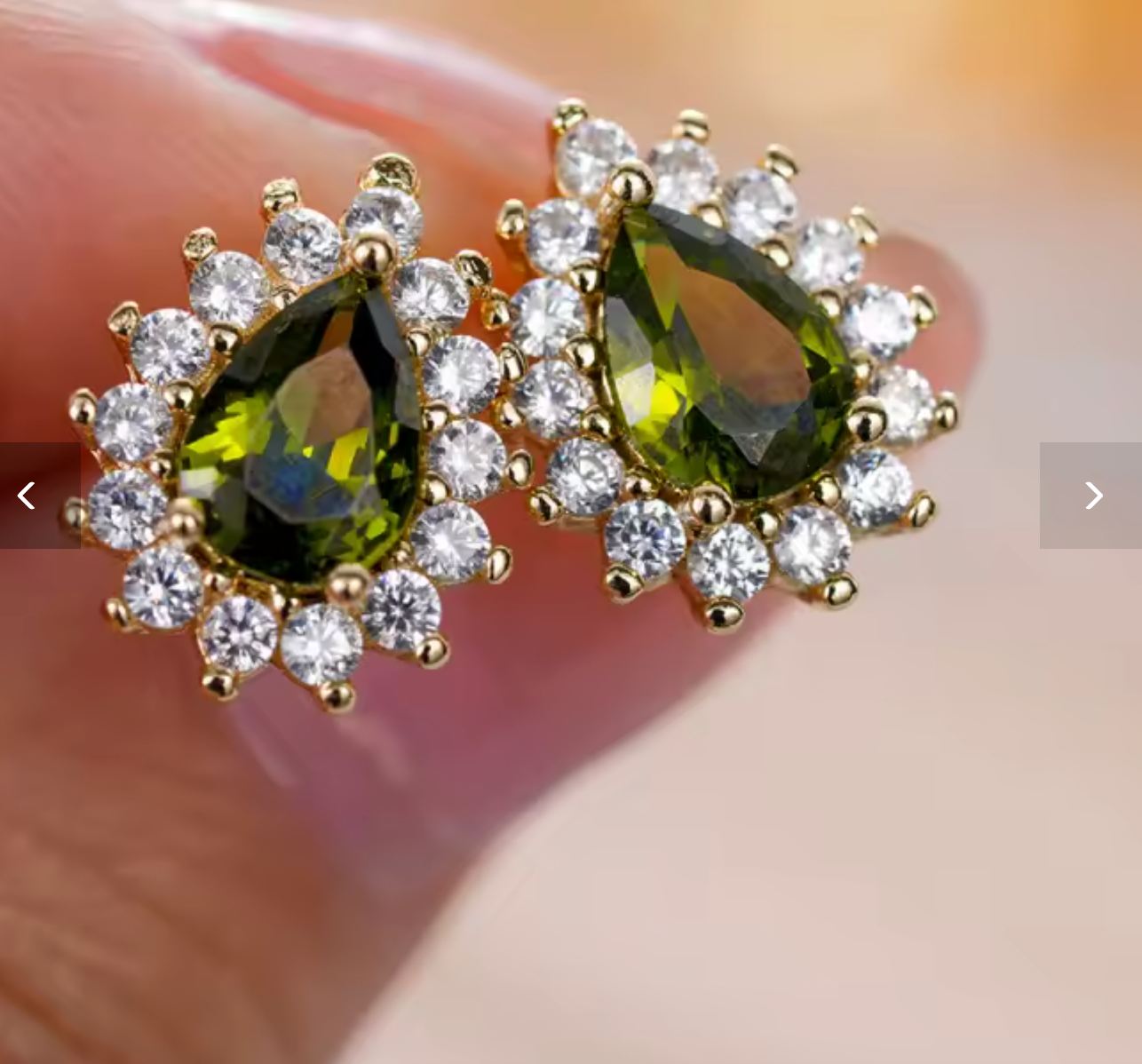Elegant Gold Color Pear Stud Earrings for Women
