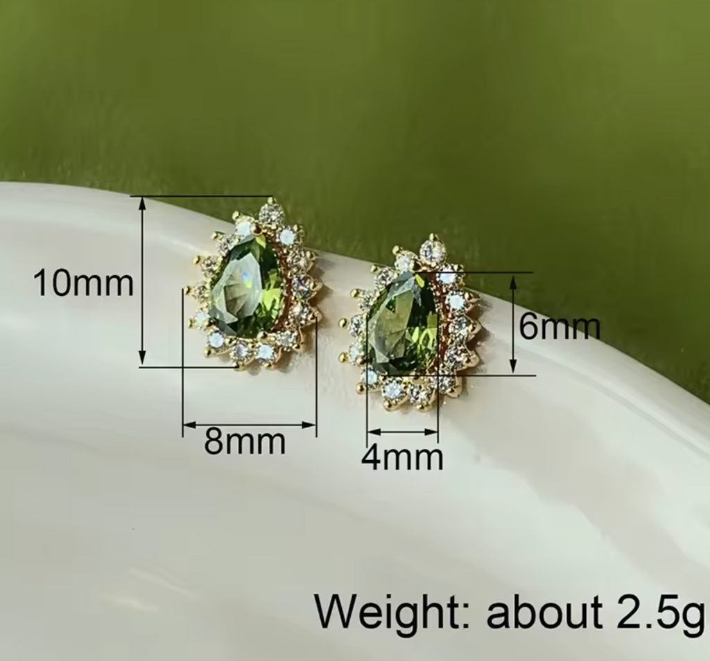 Elegant Gold Color Pear Stud Earrings for Women