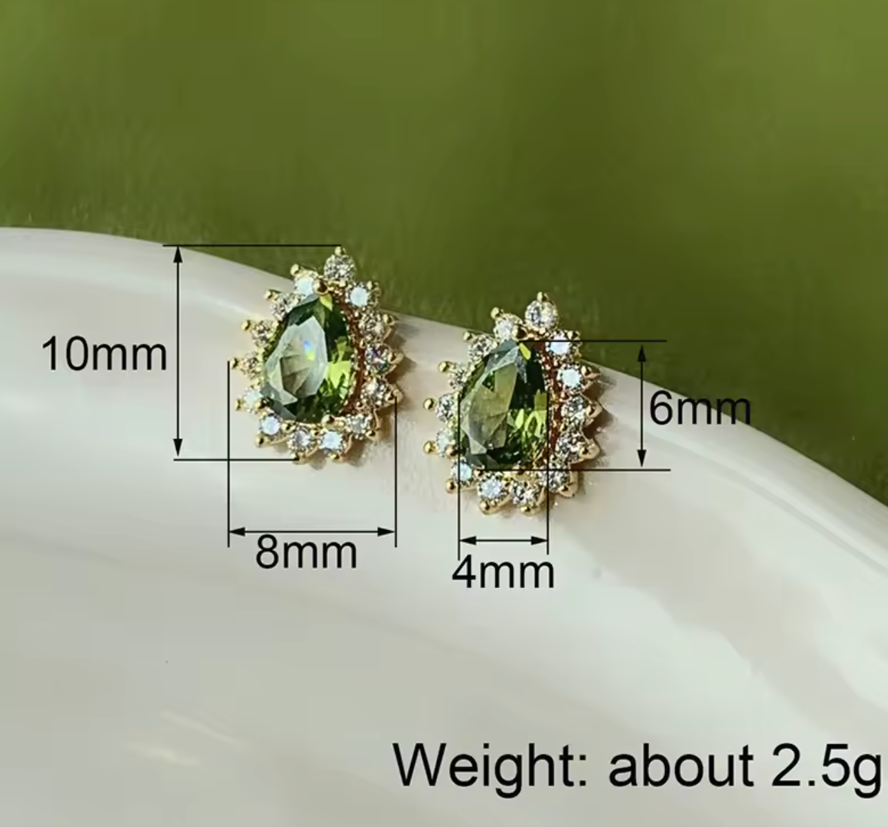 Elegant Gold Color Pear Stud Earrings for Women