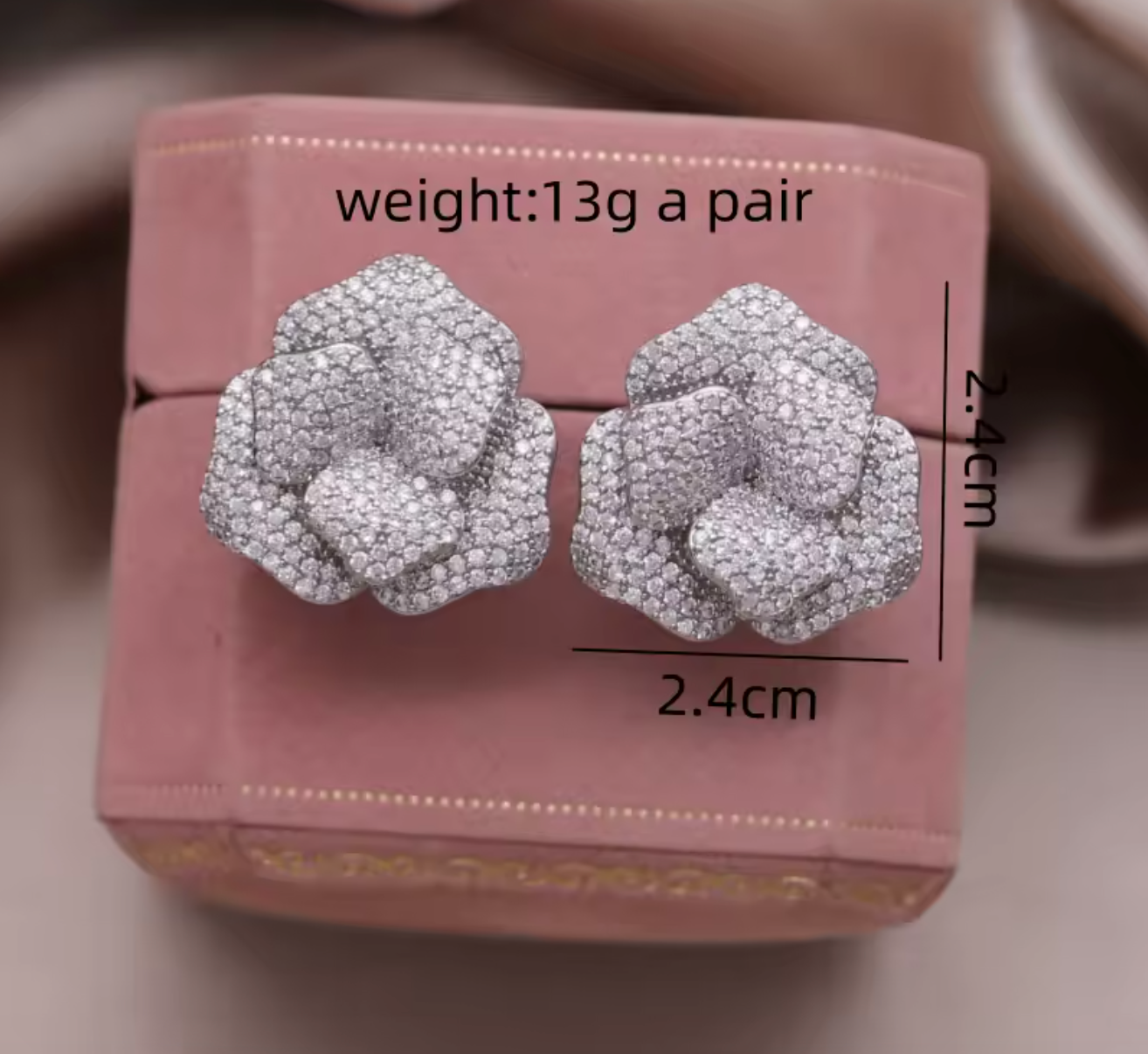 14K Gold Plated Double Layer Flower Earrings for Women