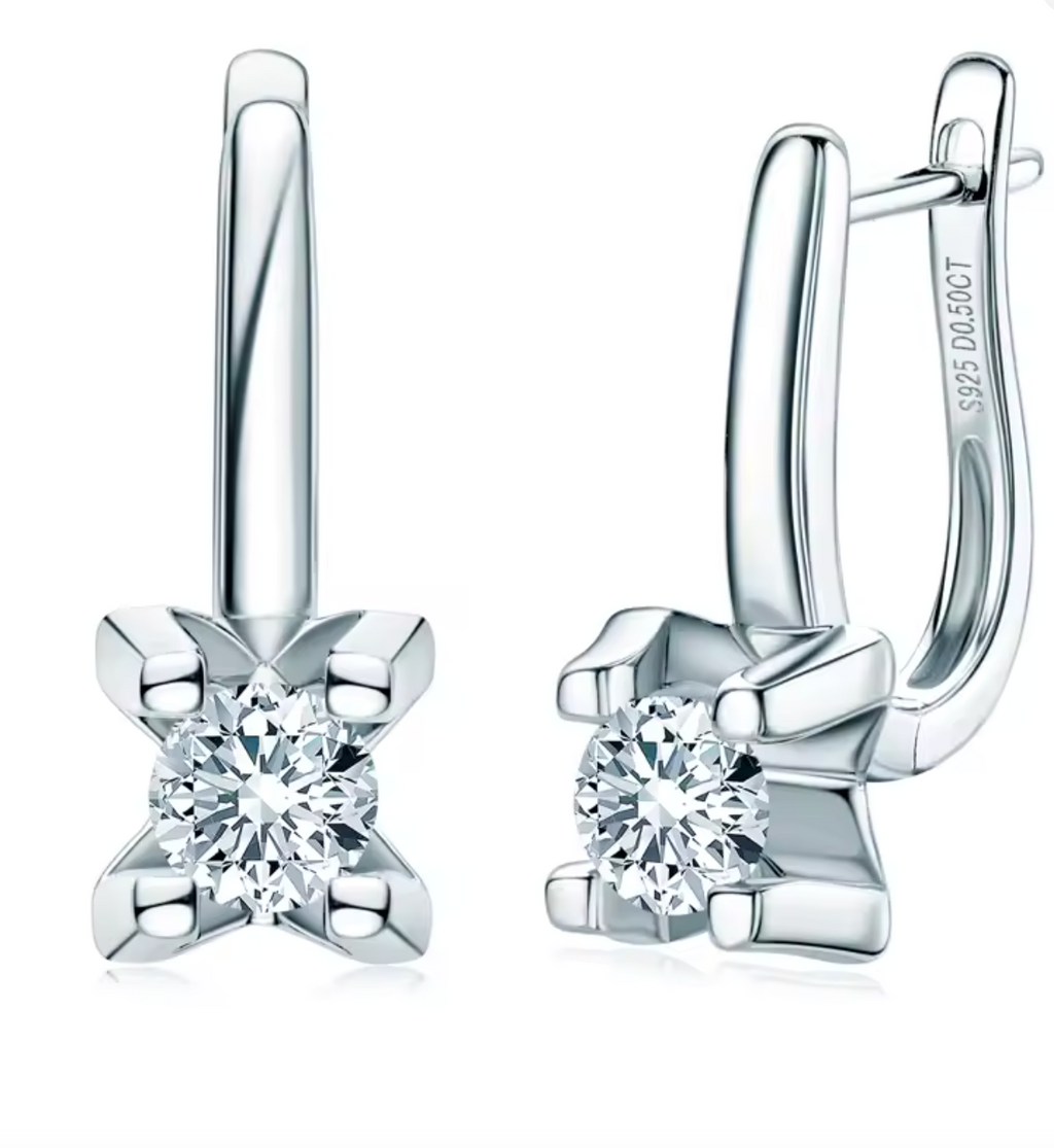 0.5CT Moissanite Clip Earrings for Women