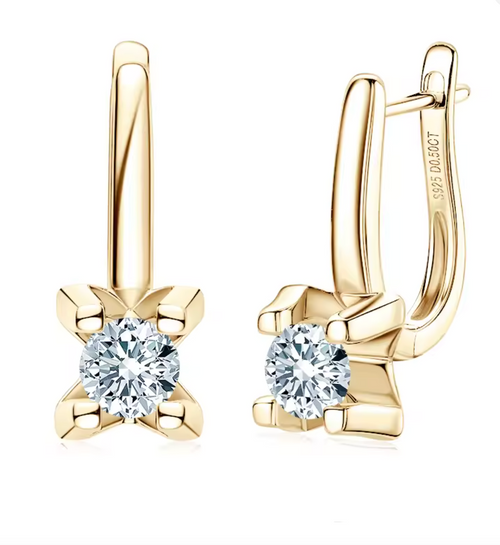 0.5CT Moissanite Clip Earrings for Women